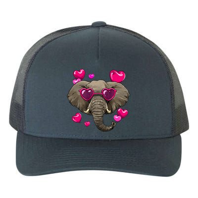 Valentines Day Elephant Heart Love Couples Elephant Lover Cool Gift Yupoong Adult 5-Panel Trucker Hat