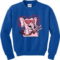 Valentines Day Elephant Holding Heart Gift Kids Sweatshirt