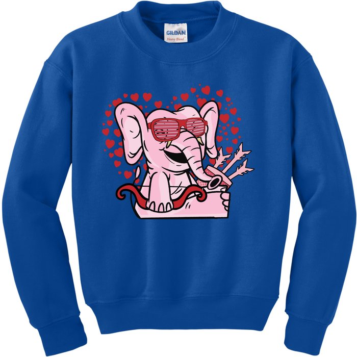 Valentines Day Elephant Holding Heart Gift Kids Sweatshirt