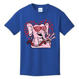 Valentines Day Elephant Holding Heart Gift Kids T-Shirt