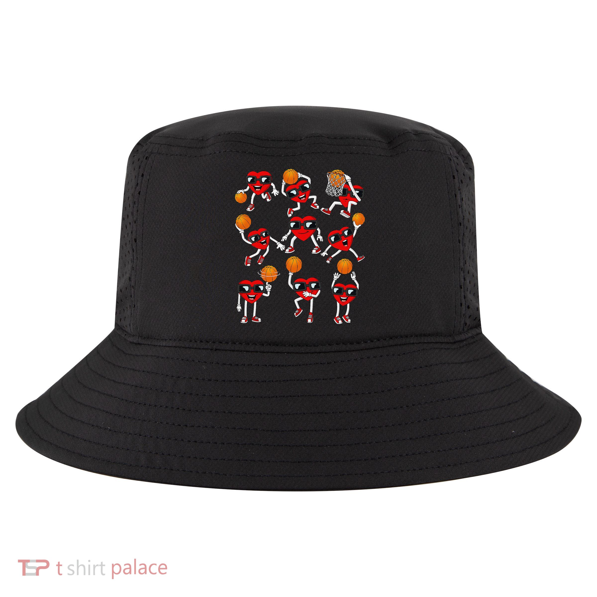 Valentines Day funny Basketball Heart Dunking Cool Comfort Performance Bucket Hat