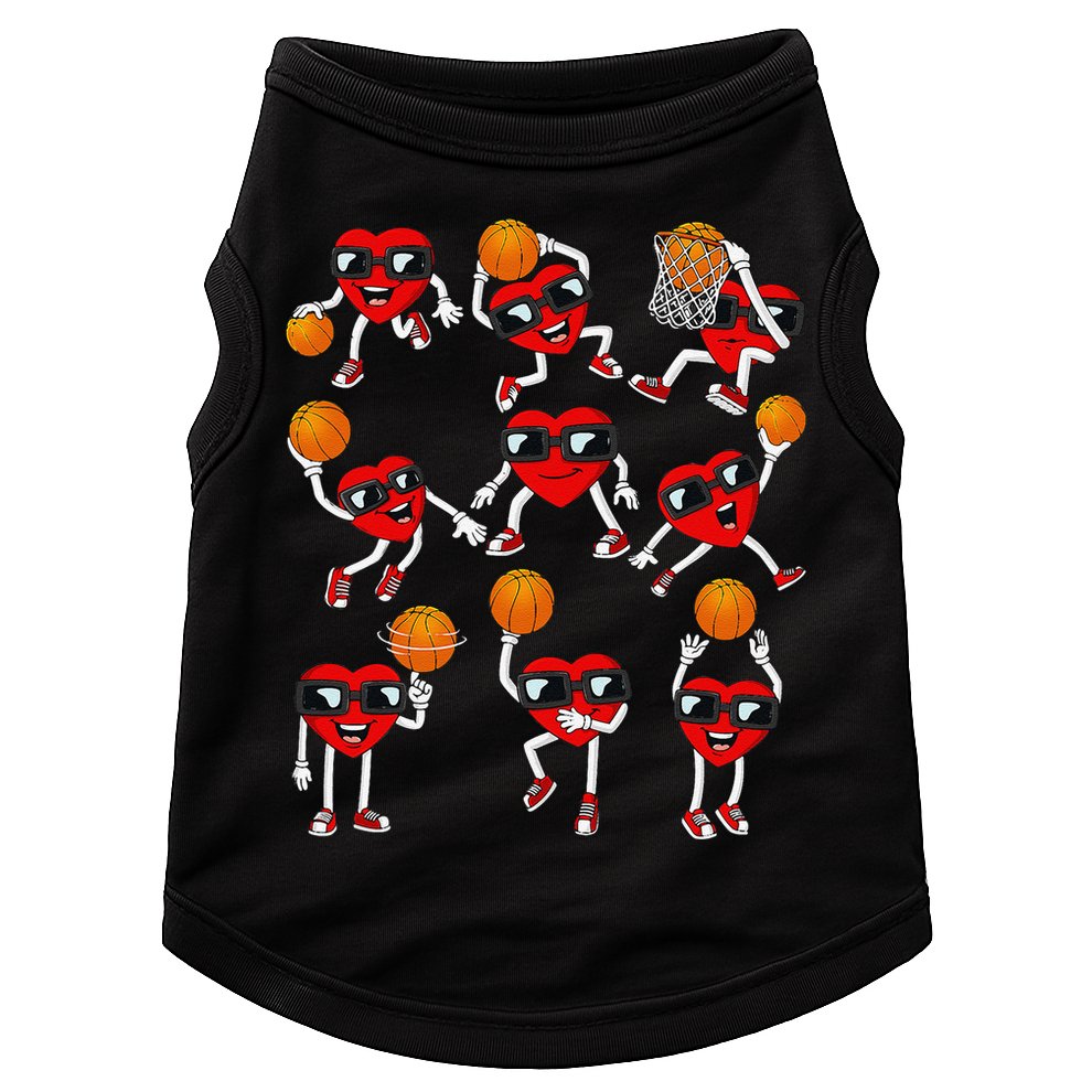 Valentines Day funny Basketball Heart Dunking Doggie Tank