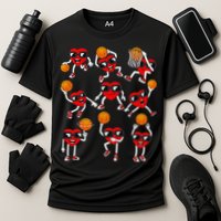 Valentines Day funny Basketball Heart Dunking Cooling Performance Crew T-Shirt