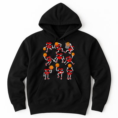 Valentines Day funny Basketball Heart Dunking Hoodie