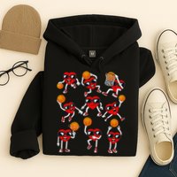 Valentines Day funny Basketball Heart Dunking Hoodie