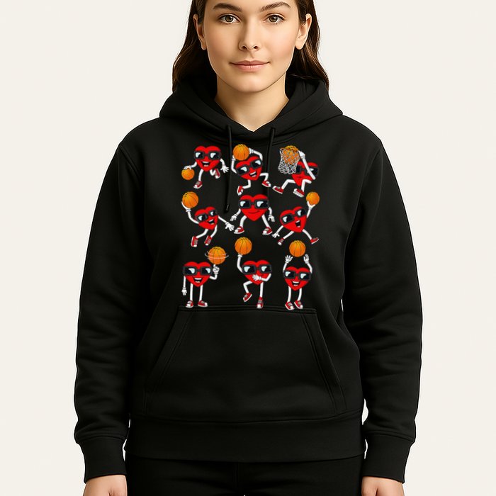Valentines Day funny Basketball Heart Dunking Hoodie