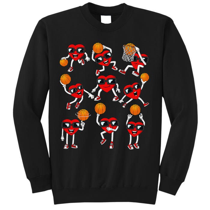 Valentines Day funny Basketball Heart Dunking Sweatshirt
