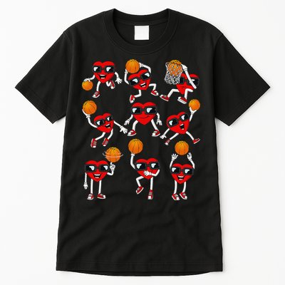 Valentines Day funny Basketball Heart Dunking Tall T-Shirt