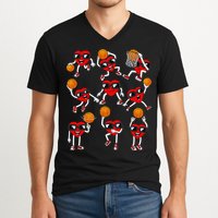 Valentines Day funny Basketball Heart Dunking V-Neck T-Shirt