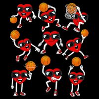 Valentines Day funny Basketball Heart Dunking Mesh Reversible Basketball Jersey Tank