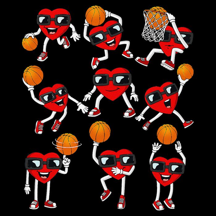 Valentines Day funny Basketball Heart Dunking Mesh Reversible Basketball Jersey Tank
