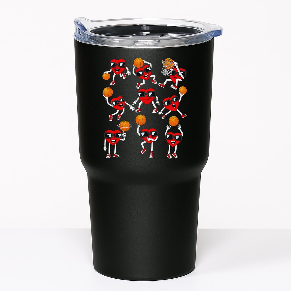 Valentines Day funny Basketball Heart Dunking Tumbler