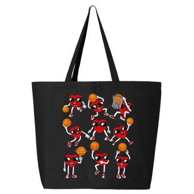 Valentines Day funny Basketball Heart Dunking 25L Jumbo Tote