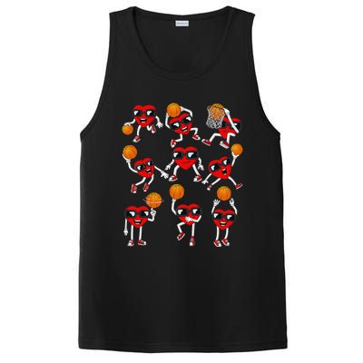 Valentines Day funny Basketball Heart Dunking PosiCharge Competitor Tank