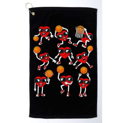 Valentines Day funny Basketball Heart Dunking Golf Towel