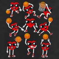 Valentines Day funny Basketball Heart Dunking Golf Towel