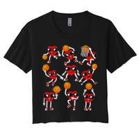 Valentines Day funny Basketball Heart Dunking Women's Crop Top Tee