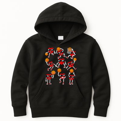 Valentines Day funny Basketball Heart Dunking Kids Hoodie