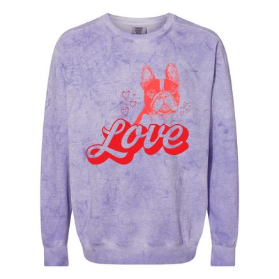 Valentines Day Funny Gift Dog Owner Love French Bulldog Funny Gift Colorblast Crewneck Sweatshirt