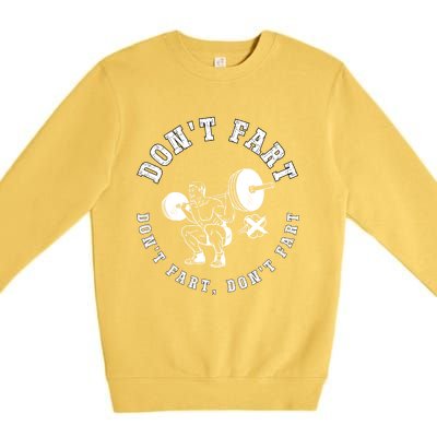 Vintage DonT Fart Weightlifting Powerlifting Bodybuilding Funny Gift Premium Crewneck Sweatshirt