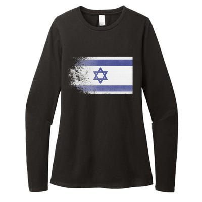 Vintage Distressed Flag of Israel Pray for Israel Pro Jewish  Womens CVC Long Sleeve Shirt