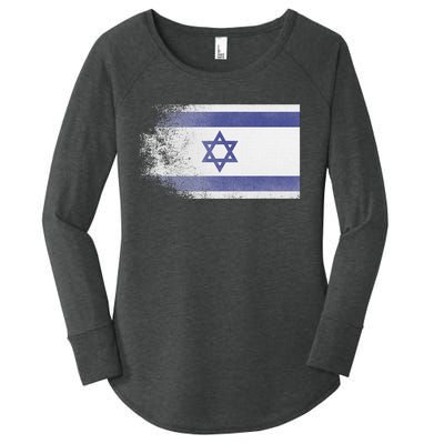 Vintage Distressed Flag of Israel Pray for Israel Pro Jewish  Women's Perfect Tri Tunic Long Sleeve Shirt