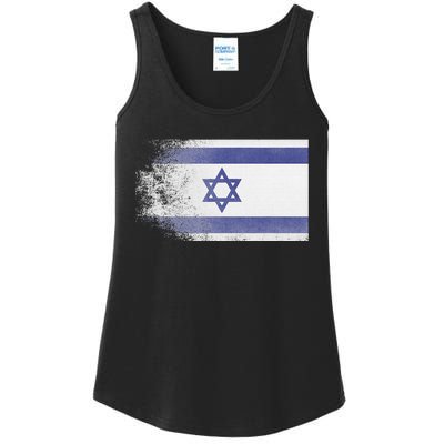 Vintage Distressed Flag of Israel Pray for Israel Pro Jewish  Ladies Essential Tank