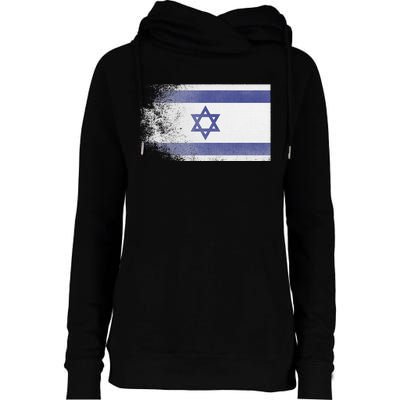 Vintage Distressed Flag of Israel Pray for Israel Pro Jewish  Womens Funnel Neck Pullover Hood