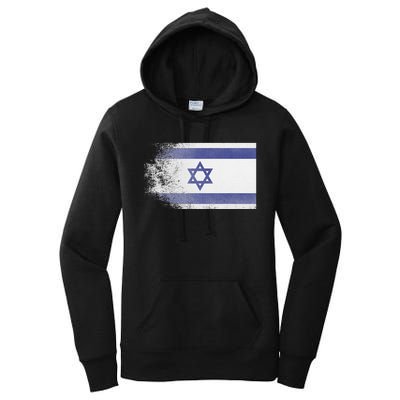 Vintage Distressed Flag of Israel Pray for Israel Pro Jewish  Women's Pullover Hoodie