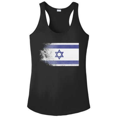 Vintage Distressed Flag of Israel Pray for Israel Pro Jewish  Ladies PosiCharge Competitor Racerback Tank