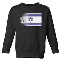 Vintage Distressed Flag of Israel Pray for Israel Pro Jewish  Toddler Sweatshirt