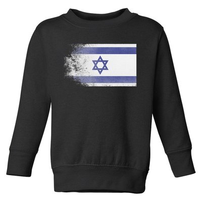 Vintage Distressed Flag of Israel Pray for Israel Pro Jewish  Toddler Sweatshirt