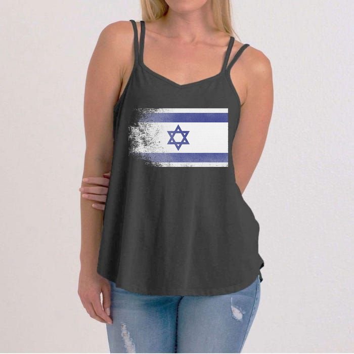 Vintage Distressed Flag of Israel Pray for Israel Pro Jewish  Women's Strappy Tank