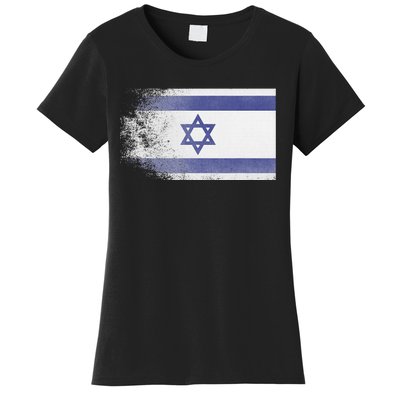 Vintage Distressed Flag of Israel Pray for Israel Pro Jewish  Women's T-Shirt