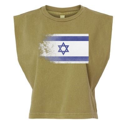 Vintage Distressed Flag of Israel Pray for Israel Pro Jewish  Garment-Dyed Women's Muscle Tee