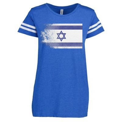 Vintage Distressed Flag of Israel Pray for Israel Pro Jewish  Enza Ladies Jersey Football T-Shirt