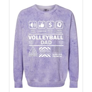 Volleyball Dad Funny Contents Of Sports Father Colorblast Crewneck Sweatshirt