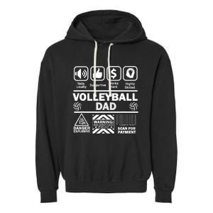 Volleyball Dad Funny Contents Of Sports Father Garment-Dyed Fleece Hoodie