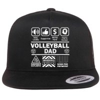 Volleyball Dad Funny Contents Of Sports Father Flat Bill Trucker Hat