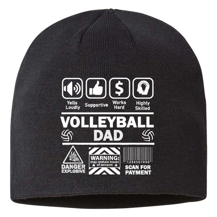 Volleyball Dad Funny Contents Of Sports Father Sustainable Beanie