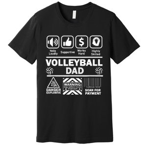 Volleyball Dad Funny Contents Of Sports Father Premium T-Shirt