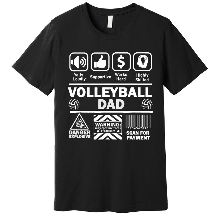 Volleyball Dad Funny Contents Of Sports Father Premium T-Shirt