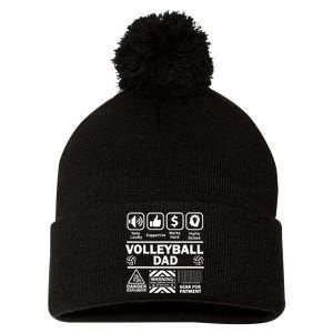 Volleyball Dad Funny Contents Of Sports Father Pom Pom 12in Knit Beanie