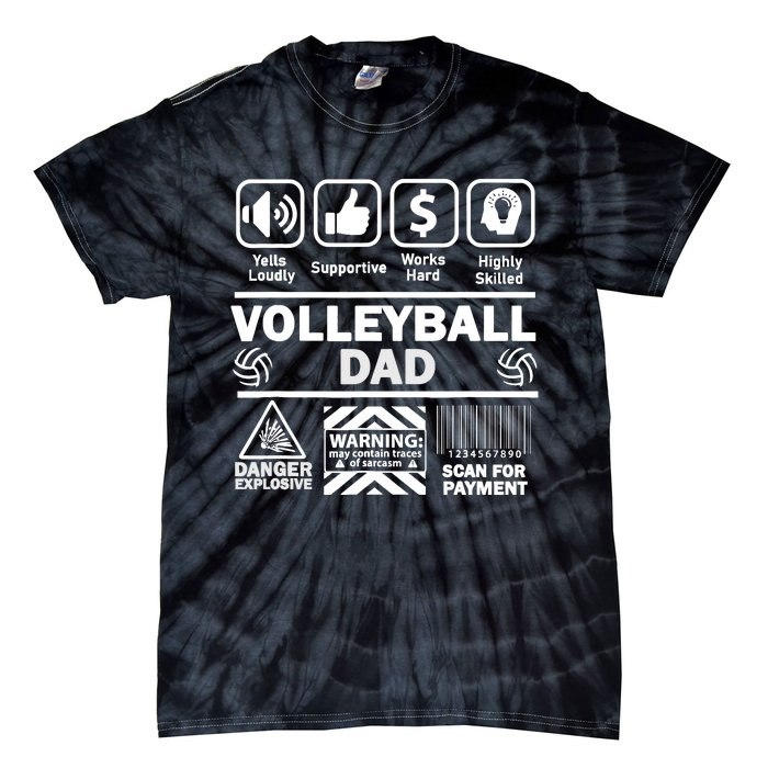 Volleyball Dad Funny Contents Of Sports Father Tie-Dye T-Shirt