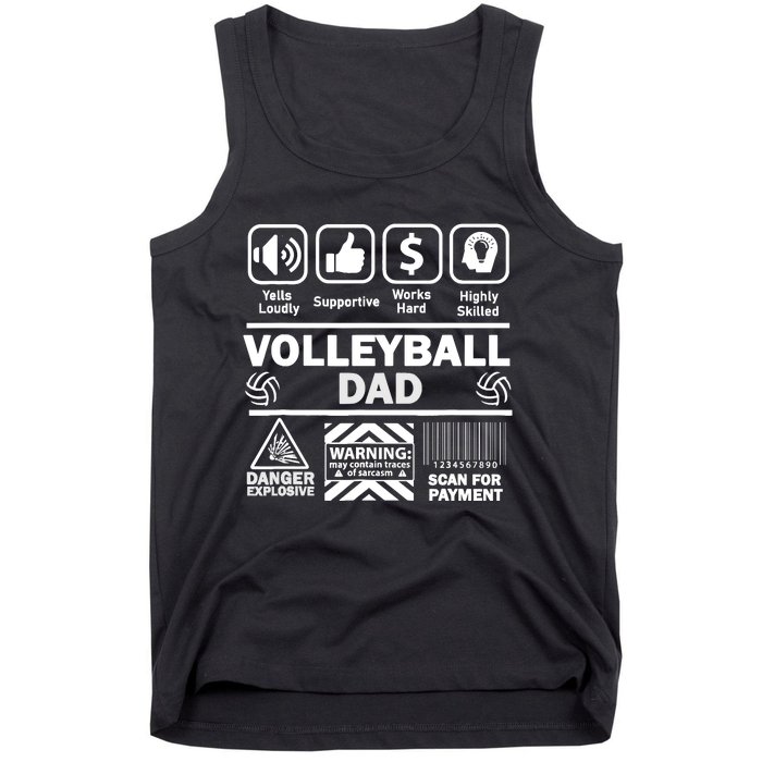 Volleyball Dad Funny Contents Of Sports Father Tank Top