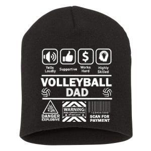 Volleyball Dad Funny Contents Of Sports Father Short Acrylic Beanie