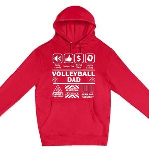 Volleyball Dad Funny Contents Of Sports Father Premium Pullover Hoodie