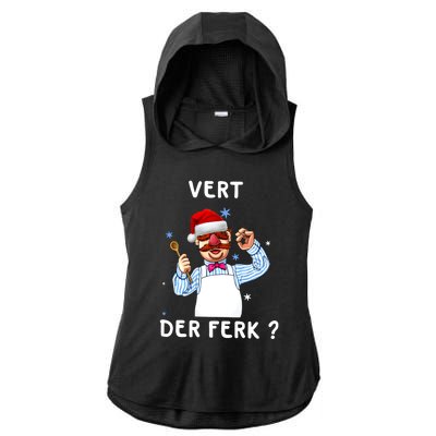 Vert Der Ferk Christmas Funny Chef Ladies PosiCharge Tri-Blend Wicking Draft Hoodie Tank