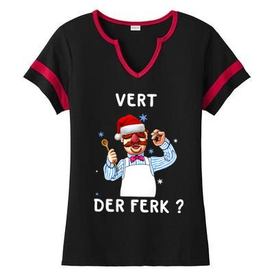 Vert Der Ferk Christmas Funny Chef Ladies Halftime Notch Neck Tee