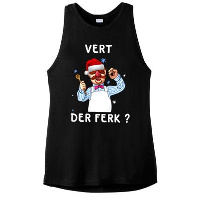 Vert Der Ferk Christmas Funny Chef Ladies PosiCharge Tri-Blend Wicking Tank